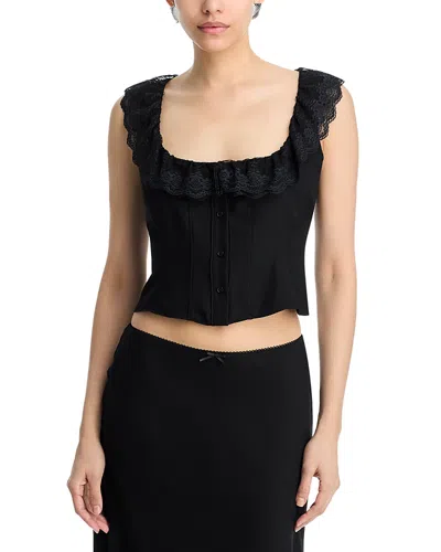 Danielle Guizio Paloma Top In Black