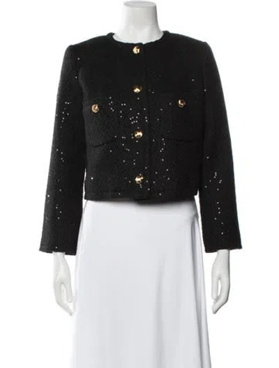 Pre-owned Danielle Guizio Patterned Evening Jacket In Black