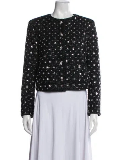 Pre-owned Danielle Guizio Patterned Evening Jacket In Black