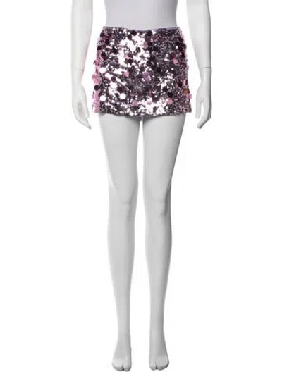Pre-owned Danielle Guizio Patterned Mini Skirt In Multicolor