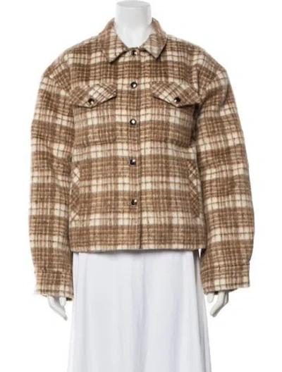 Pre-owned Danielle Guizio Plaid Print Jacket In Multi