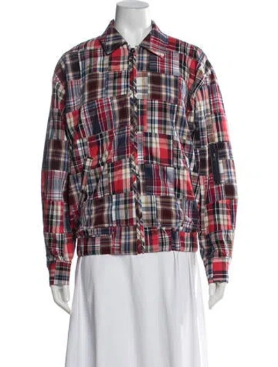 Pre-owned Danielle Guizio Plaid Print Set In Blue