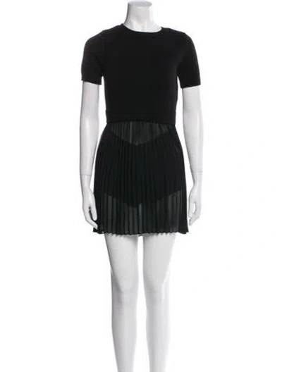 Pre-owned Danielle Guizio Pleated Accents Dress Set In Black