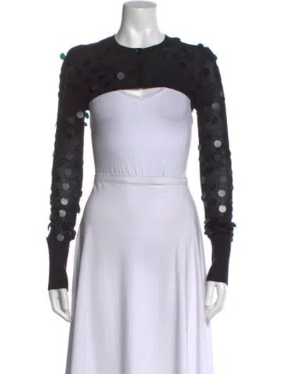 Pre-owned Danielle Guizio Polka Dot Print Crew Neck Sweater W/ Tags In Black