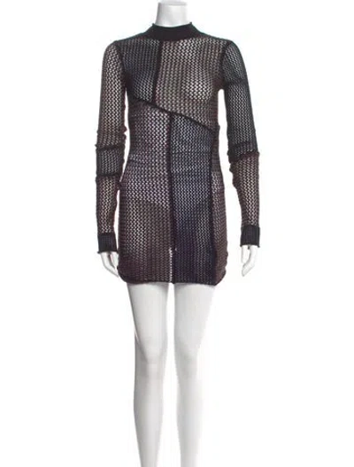 Pre-owned Danielle Guizio Polka Dot Print Mini Dress In Black