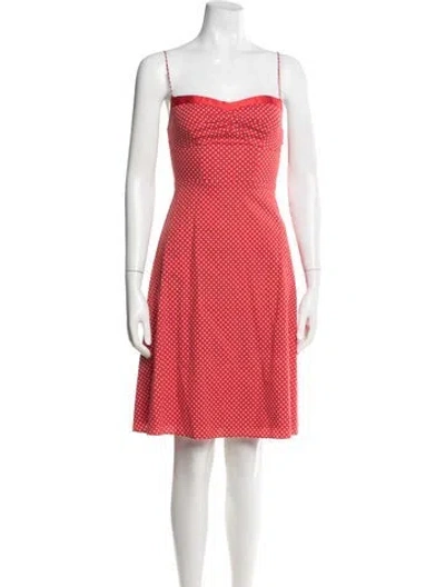 Pre-owned Danielle Guizio Polka Dot Print Mini Dress In Red
