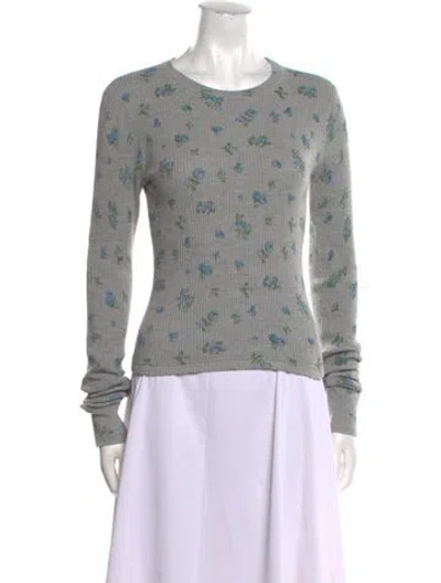 Pre-owned Danielle Guizio Printed Crew Neck Sweatshirt W/ Tags In Gray