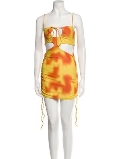 Pre-owned Danielle Guizio Printed Mini Dress In Multi