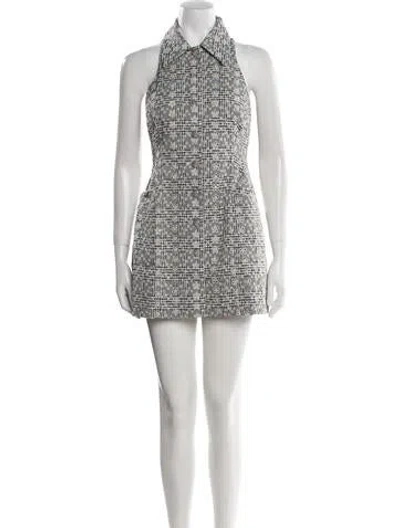 Pre-owned Danielle Guizio Printed Mini Dress W/ Tags In Black