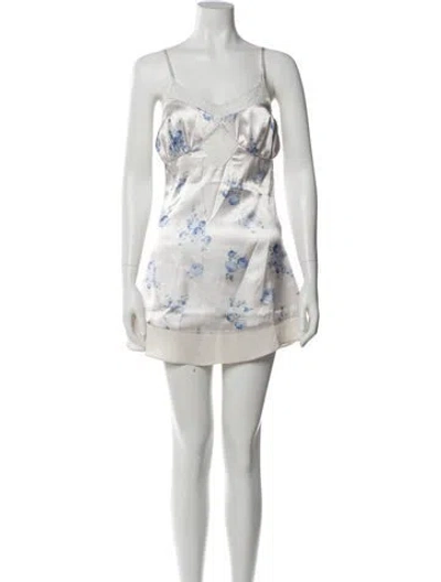 Pre-owned Danielle Guizio Printed Mini Dress W/ Tags In White