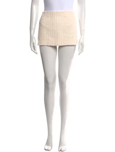 Pre-owned Danielle Guizio Printed Mini Skirt W/ Tags In Neutral