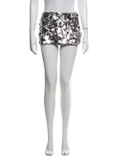 Pre-owned Danielle Guizio Printed Mini Skirt In White