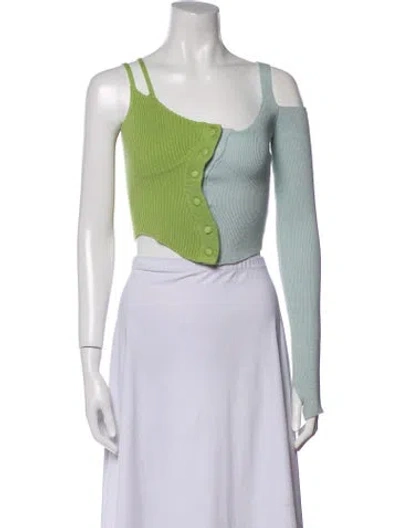 Pre-owned Danielle Guizio Printed Scoop Neck Sweater In Multi