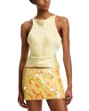 Danielle Guizio Regine Cowl Neck Top In Yellow