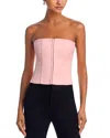 Danielle Guizio Satin Corset Top In Light Pink