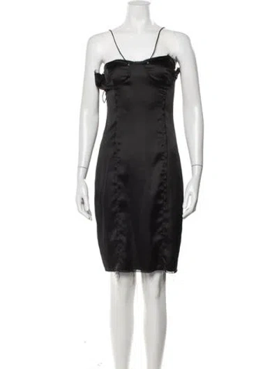 Pre-owned Danielle Guizio Satin Mini Dress W/ Tags In Black