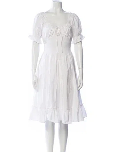 Pre-owned Danielle Guizio Scoop Neck Knee-length Dress In Neutral