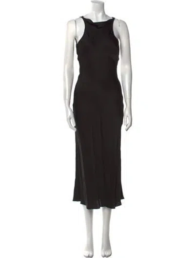 Pre-owned Danielle Guizio Scoop Neck Long Dress In Black