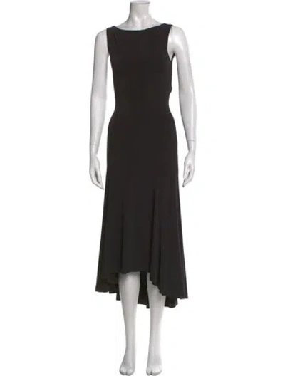 Pre-owned Danielle Guizio Scoop Neck Long Dress In Black