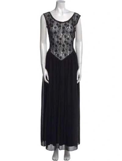 Pre-owned Danielle Guizio Scoop Neck Long Dress W/ Tags In Black