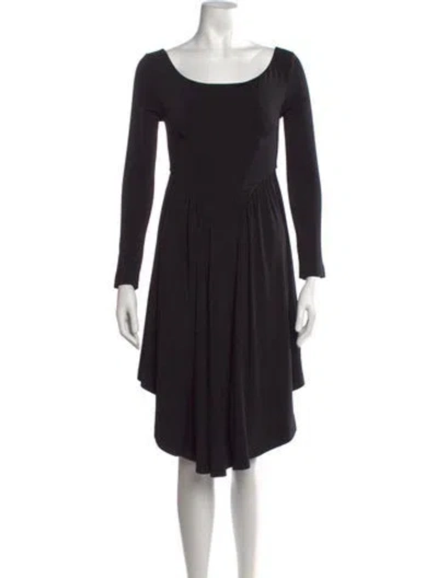 Pre-owned Danielle Guizio Scoop Neck Midi Length Dress In Black