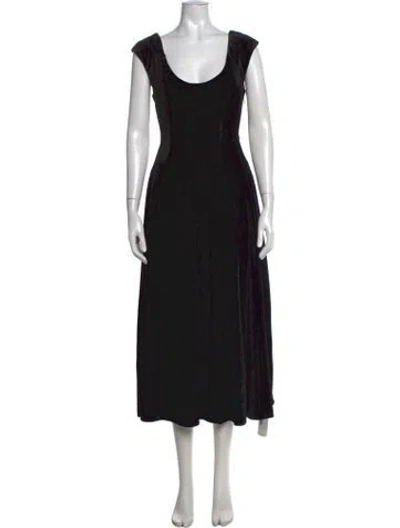 Pre-owned Danielle Guizio Scoop Neck Midi Length Dress W/ Tags In Black