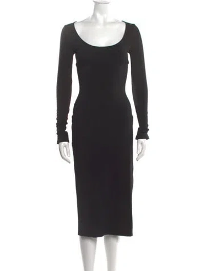 Pre-owned Danielle Guizio Scoop Neck Midi Length Dress W/ Tags In Black