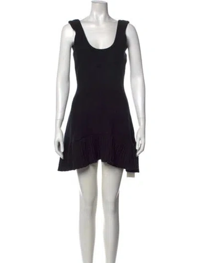 Pre-owned Danielle Guizio Scoop Neck Mini Dress In Black