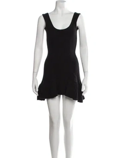 Pre-owned Danielle Guizio Scoop Neck Mini Dress W/ Tags In Black