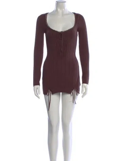 Pre-owned Danielle Guizio Scoop Neck Mini Dress W/ Tags In Purple