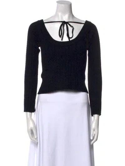 Pre-owned Danielle Guizio Scoop Neck Sweater In Black
