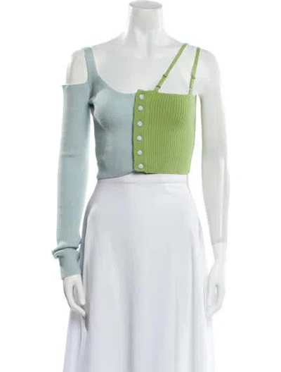 Pre-owned Danielle Guizio Scoop Neck Sweater In Blue