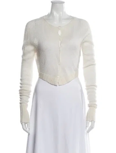 Pre-owned Danielle Guizio Scoop Neck Sweater In White