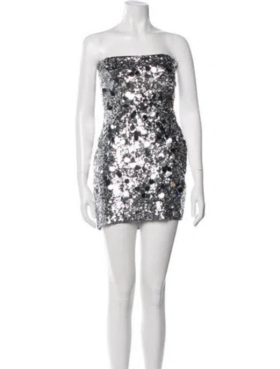 Pre-owned Danielle Guizio Sequin Mini Dress In Multi