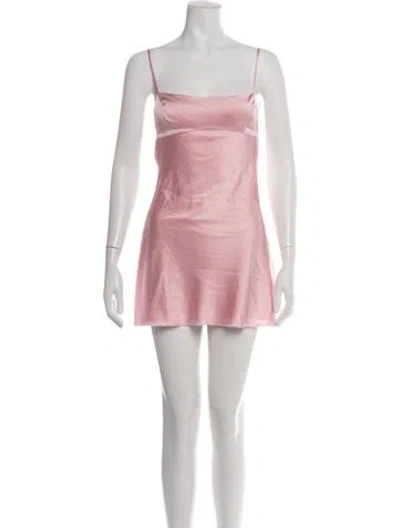 Pre-owned Danielle Guizio Silk Mini Dress In Pink