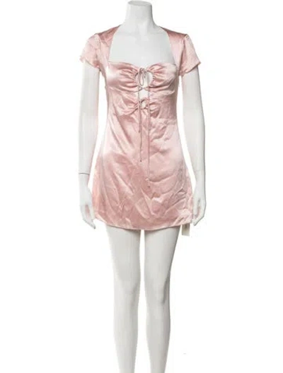 Pre-owned Danielle Guizio Silk Mini Dress In Pink