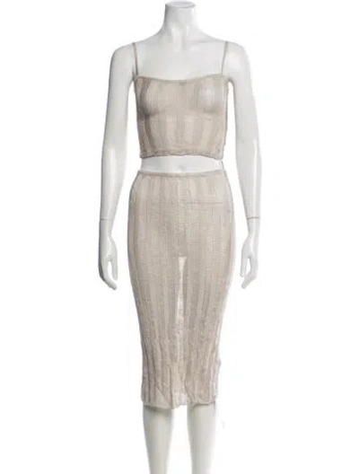 Pre-owned Danielle Guizio Skirt Set In Neutrals