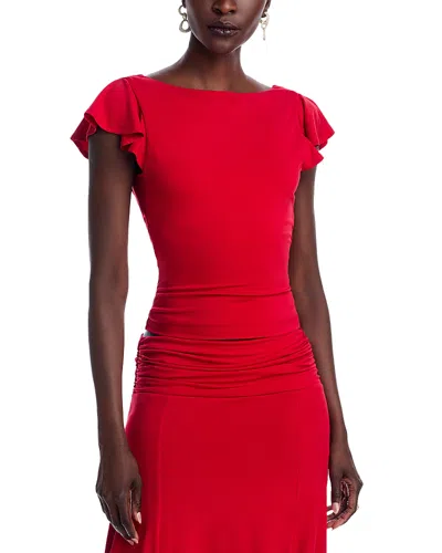 Danielle Guizio Soffiano Top In Red