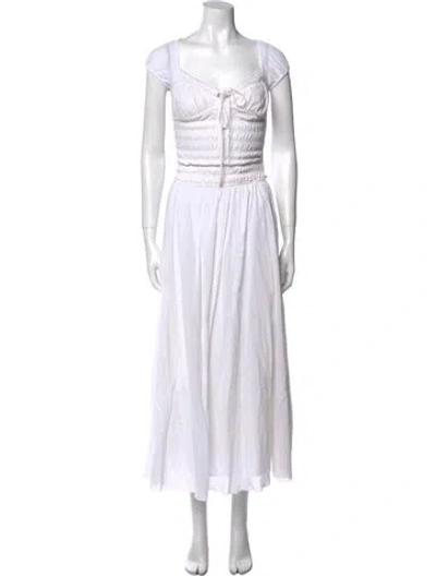 Pre-owned Danielle Guizio Square Neckline Long Dress In White