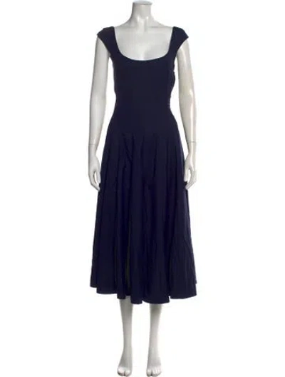 Pre-owned Danielle Guizio Square Neckline Midi Length Dress In Blue