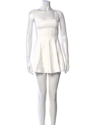 Pre-owned Danielle Guizio Square Neckline Mini Dress In Neutrals