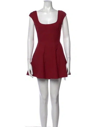 Pre-owned Danielle Guizio Square Neckline Mini Dress In Red