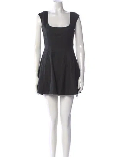 Pre-owned Danielle Guizio Square Neckline Mini Dress W/ Tags In Black