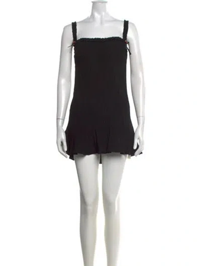 Pre-owned Danielle Guizio Square Neckline Mini Dress W/ Tags In Black/purple