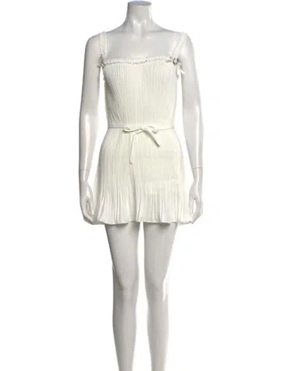 Pre-owned Danielle Guizio Square Neckline Mini Dress W/ Tags In Neutrals