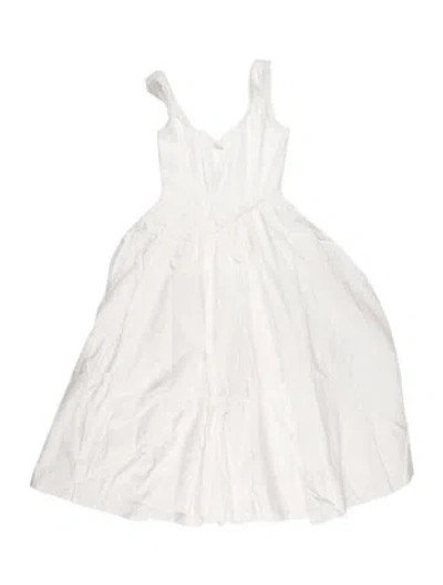Pre-owned Danielle Guizio Square Neckline Mini Dress In White