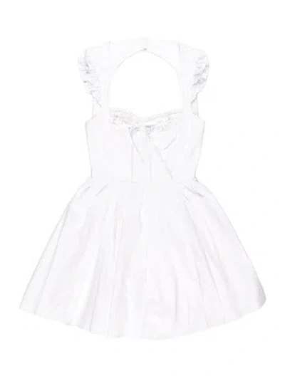 Pre-owned Danielle Guizio Square Neckline Mini Dress In White