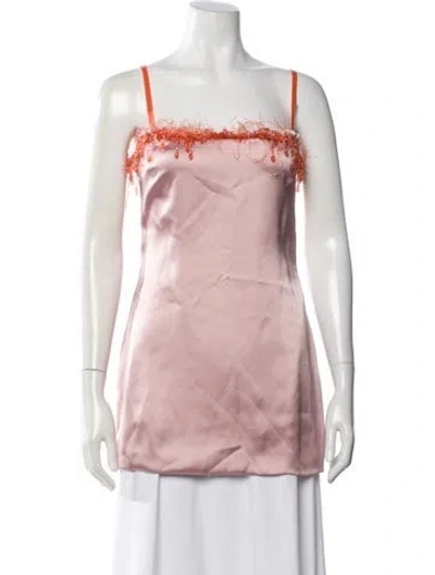Pre-owned Danielle Guizio Square Neckline Sleeveless Top In Pink