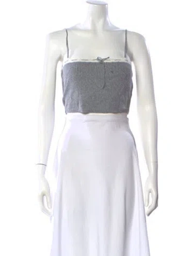 Pre-owned Danielle Guizio Square Neckline Sweater In Neutral