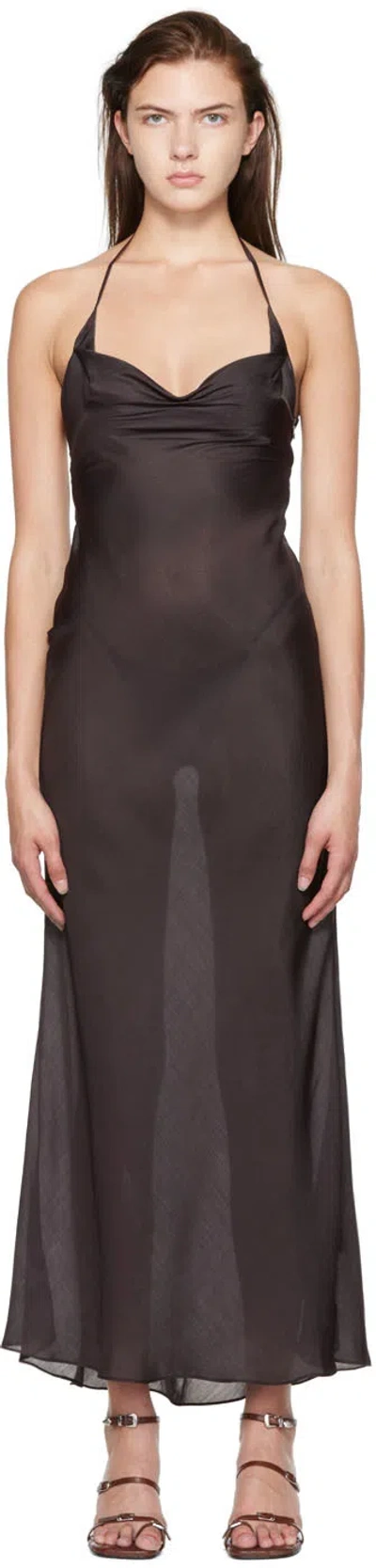Danielle Guizio Ssense Exclusive Brown Maxi Dress